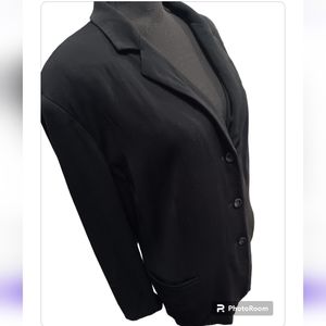 Valerie Stevens Black Long Sleeve Front Pockets 3 Button Front Suit Jacket Used